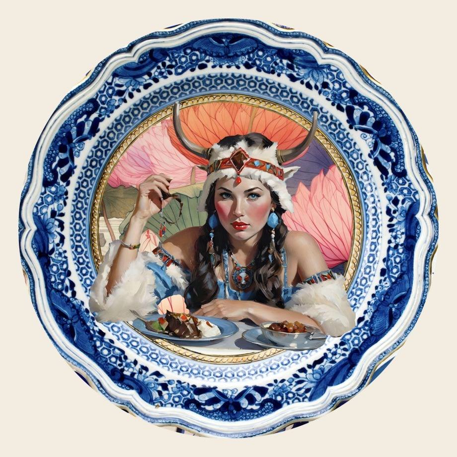 Caribou bone china plate