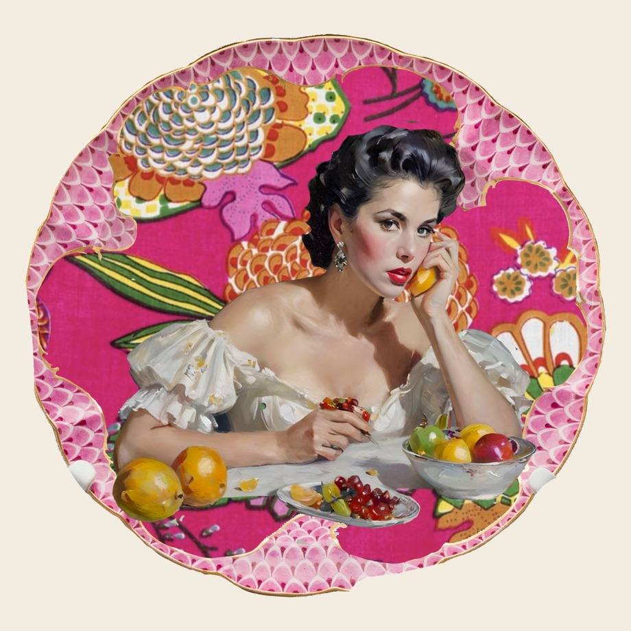 Fruit bone china plate