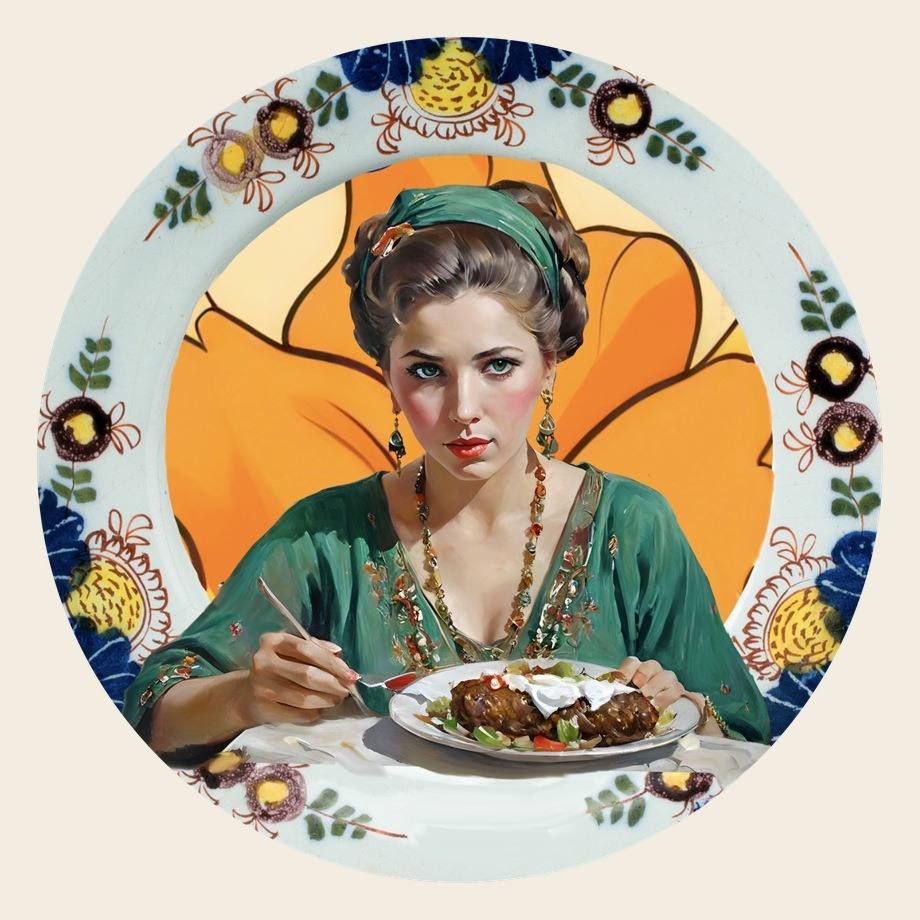 Meat Loaf bone china plate