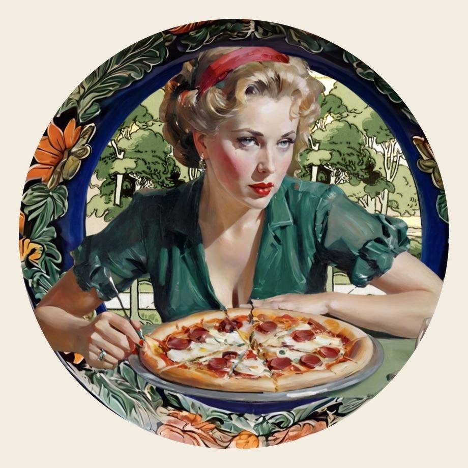 Pizza bone china plate