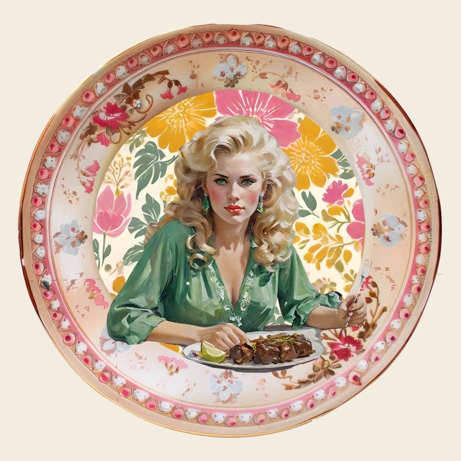 Steak bone china plate
